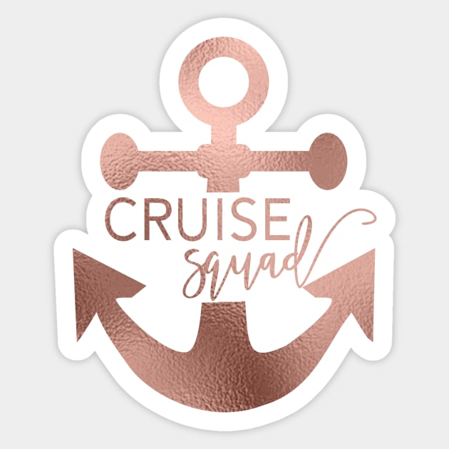 Cruise Squad Rose Gold Sticker by ColorFlowCreations